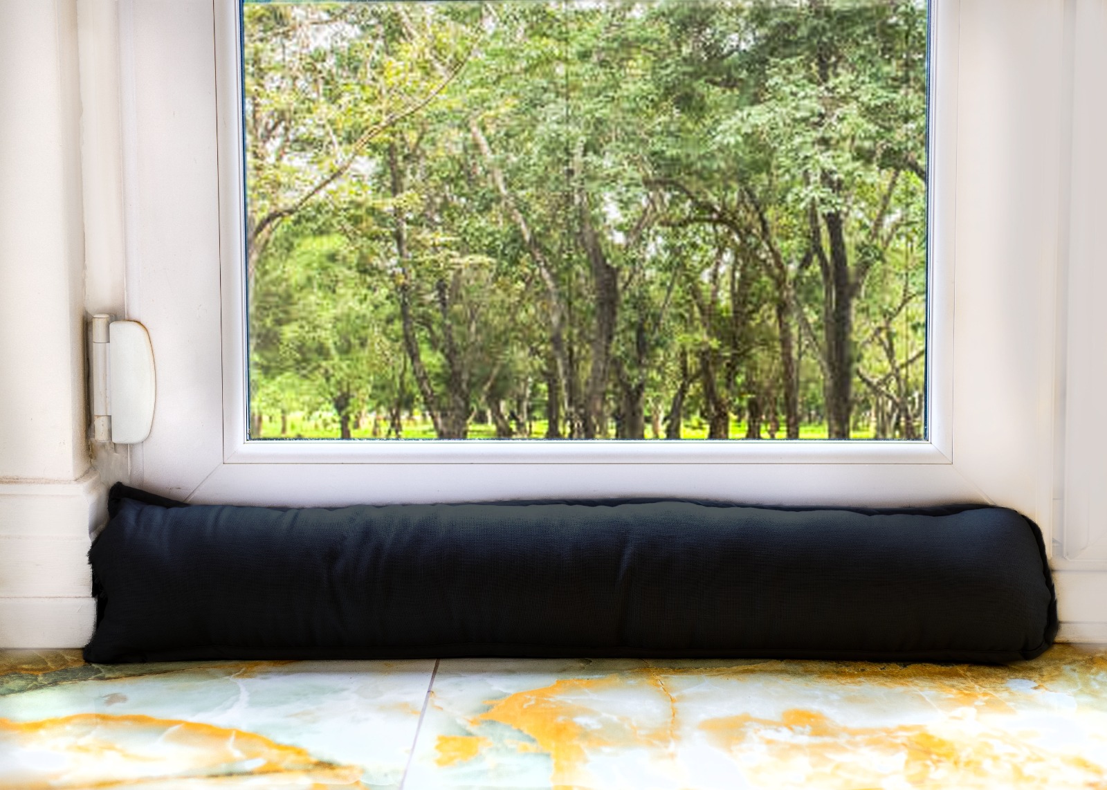 Premium Soft Hollowfibre Door Draft Stopper – Energy Saving, Noise & Cold Air Blocker – Chocolate Brown (90x18x10cm) - Image 12