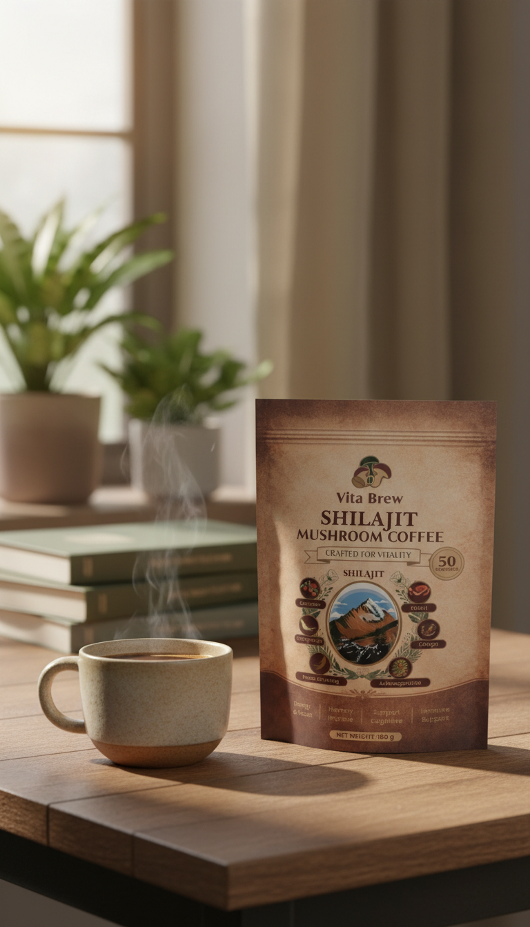 Vita Brew Shilajit Mushroom Coffee – 50 Servings | Energy, Focus, Memory & Immune Support - Image 5