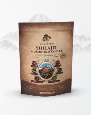 Vita Brew Shilajit Mushroom Coffee – 50 Servings | Energy, Focus, Memory & Immune Support